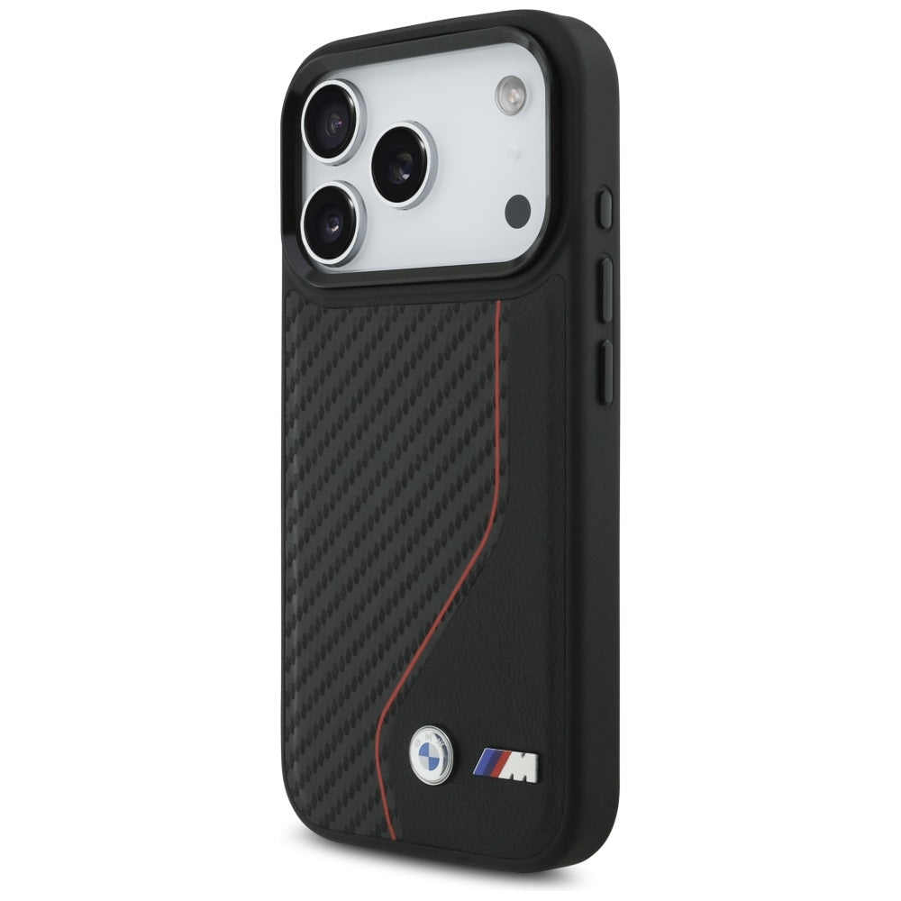 BMW M anglies linija ir logotipas MagSafe Dėklas, skirtas iPhone 17 Pro - Red