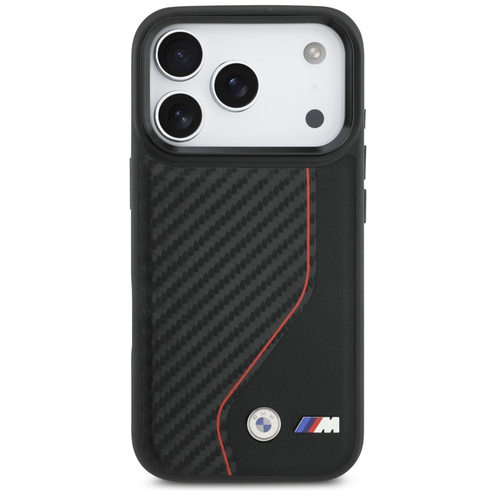 BMW M anglies linija ir logotipas MagSafe Dėklas, skirtas iPhone 17 Pro - Red