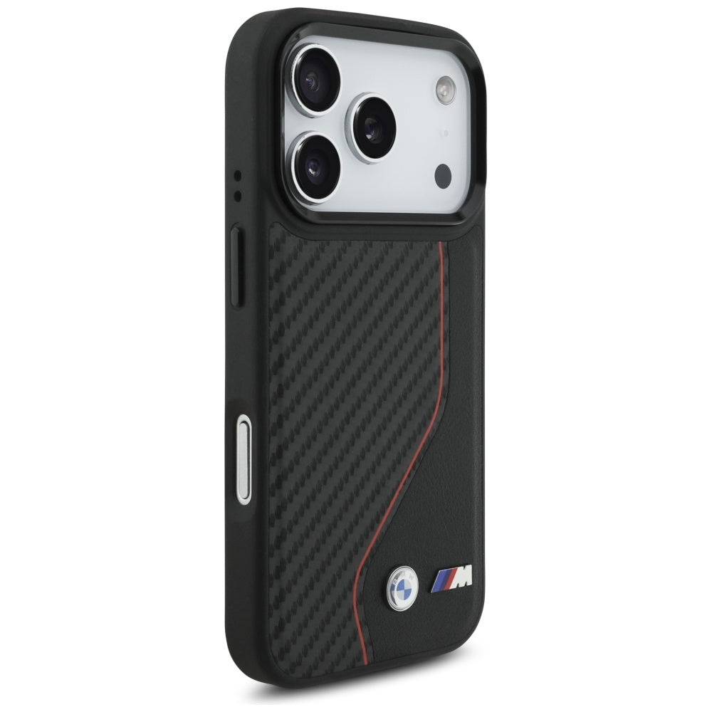 BMW M anglies linija ir logotipas MagSafe Dėklas, skirtas iPhone 17 Pro - Red