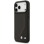 BMW M anglies linija ir logotipas MagSafe Dėklas, skirtas iPhone 17 Pro Max - Red