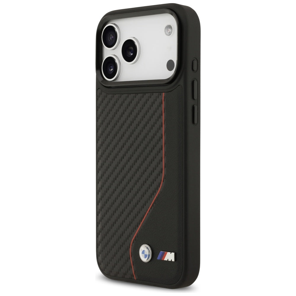 BMW M anglies linija ir logotipas MagSafe Dėklas, skirtas iPhone 17 Pro Max - Red