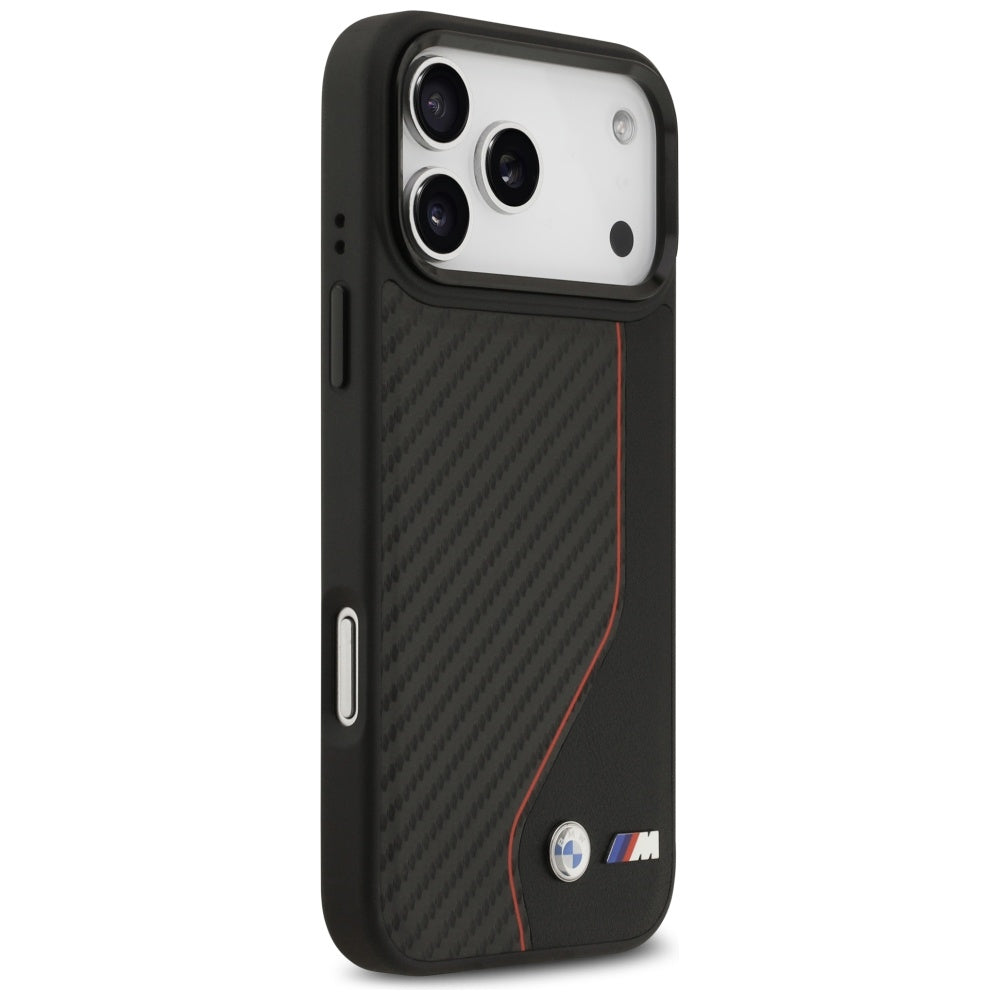 BMW M anglies linija ir logotipas MagSafe Dėklas, skirtas iPhone 17 Pro Max - Red