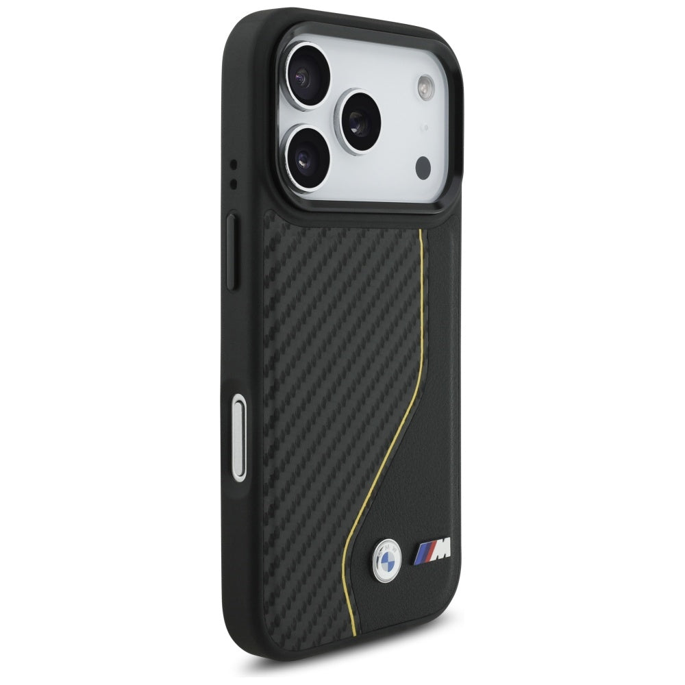 BMW M anglies linija ir logotipas MagSafe Dėklas, skirtas iPhone 17 Pro - Yellow