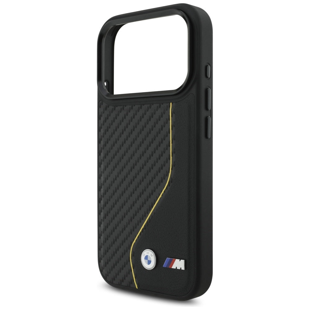 BMW M anglies linija ir logotipas MagSafe Dėklas, skirtas iPhone 17 Pro - Yellow