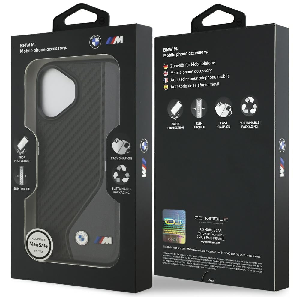 BMW M anglies logotipas MagSafe Dėklas, skirtas iPhone 17 - Black and Gray
