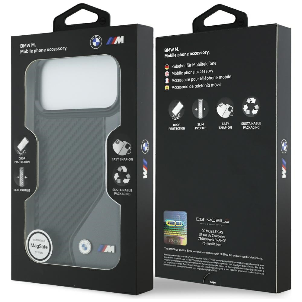 BMW M anglies logotipas MagSafe dėklas, skirtas iPhone 17 Pro Max - graphite