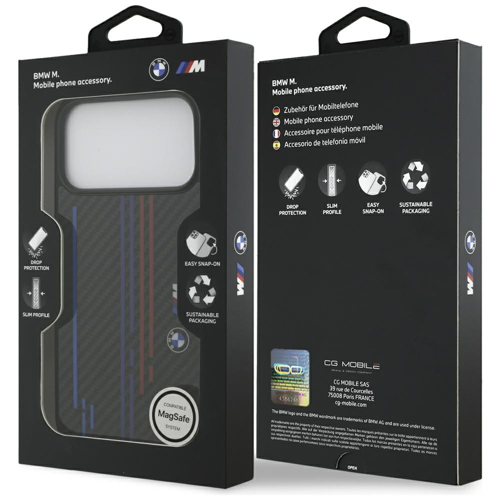BMW M Kevlar MagSafe dėklas iPhone 17 Pro Max – juodas