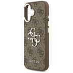 Guess 4G Classic Logo dėklas iPhone 17 – rudas/sidabrinis