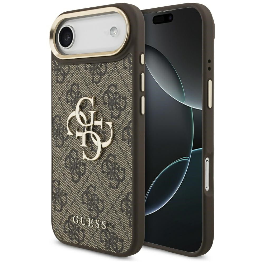 Guess 4G Didelis 4G Klasikinis logotipo dėklas, skirtas iPhone Air - Brown and Gold