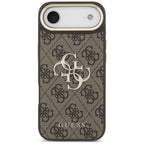 Guess 4G Didelis 4G Klasikinis logotipo dėklas, skirtas iPhone Air - Brown and Gold