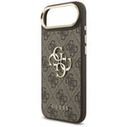 Guess 4G Didelis 4G Klasikinis logotipo dėklas, skirtas iPhone Air - Brown and Gold