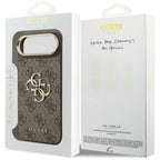 Guess 4G Didelis 4G Klasikinis logotipo dėklas, skirtas iPhone Air - Brown and Gold