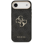 Guess 4G Didelis 4G Klasikinis logotipo dėklas, skirtas iPhone Air - Black and Gold