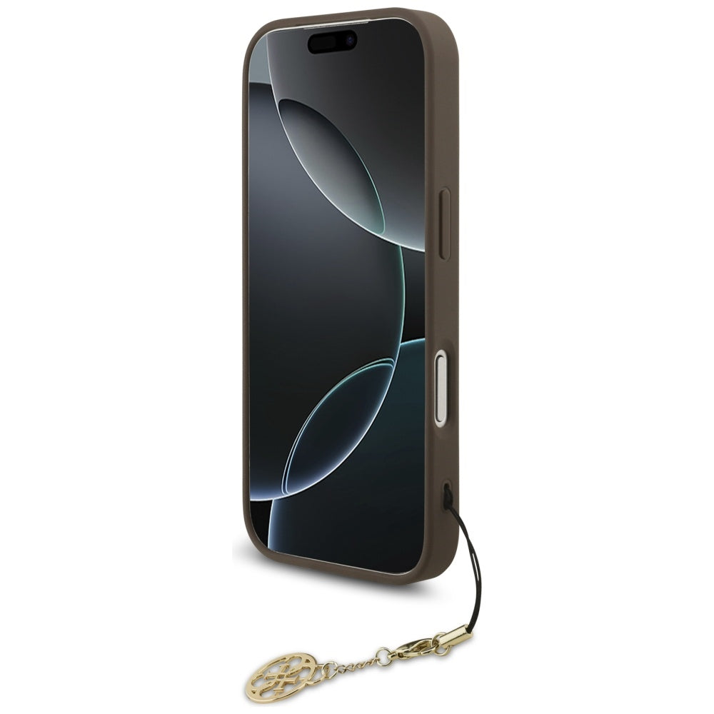 Guess 4G Charms Collection MagSafe dėklas, skirtas iPhone 17 Pro - brown