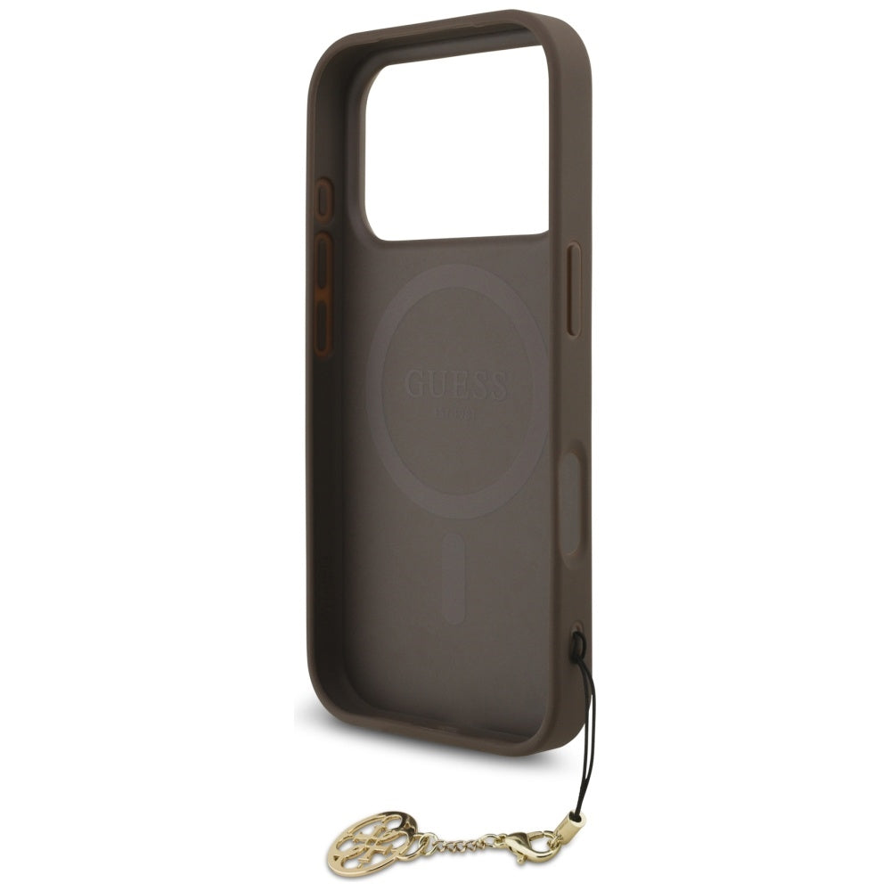 Guess 4G Charms Collection MagSafe dėklas, skirtas iPhone 17 Pro - brown