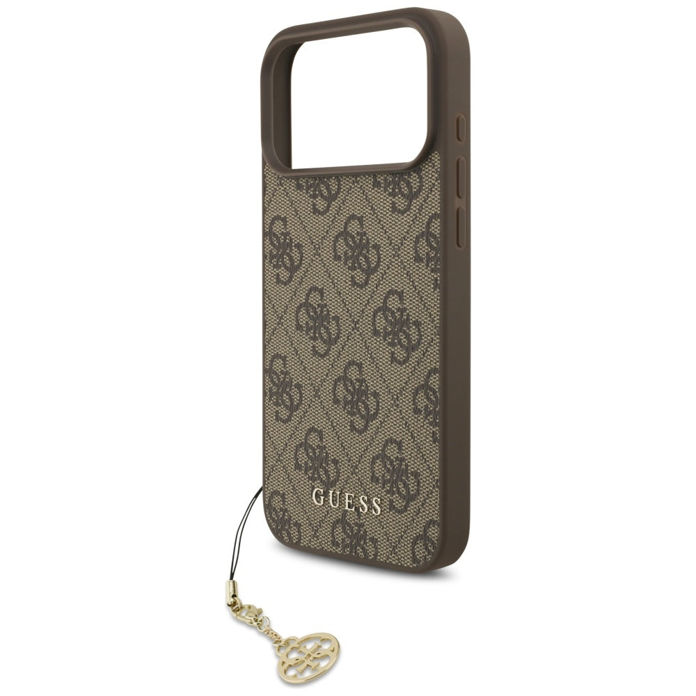 Guess 4G Charms MagSafe dėklas iPhone 17 Pro Max – rudas