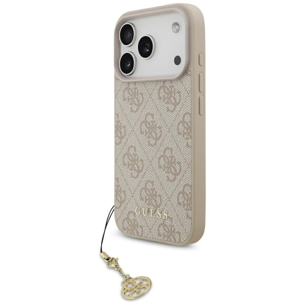 Guess 4G Charms MagSafe dėklas iPhone 17 Pro – rožinis