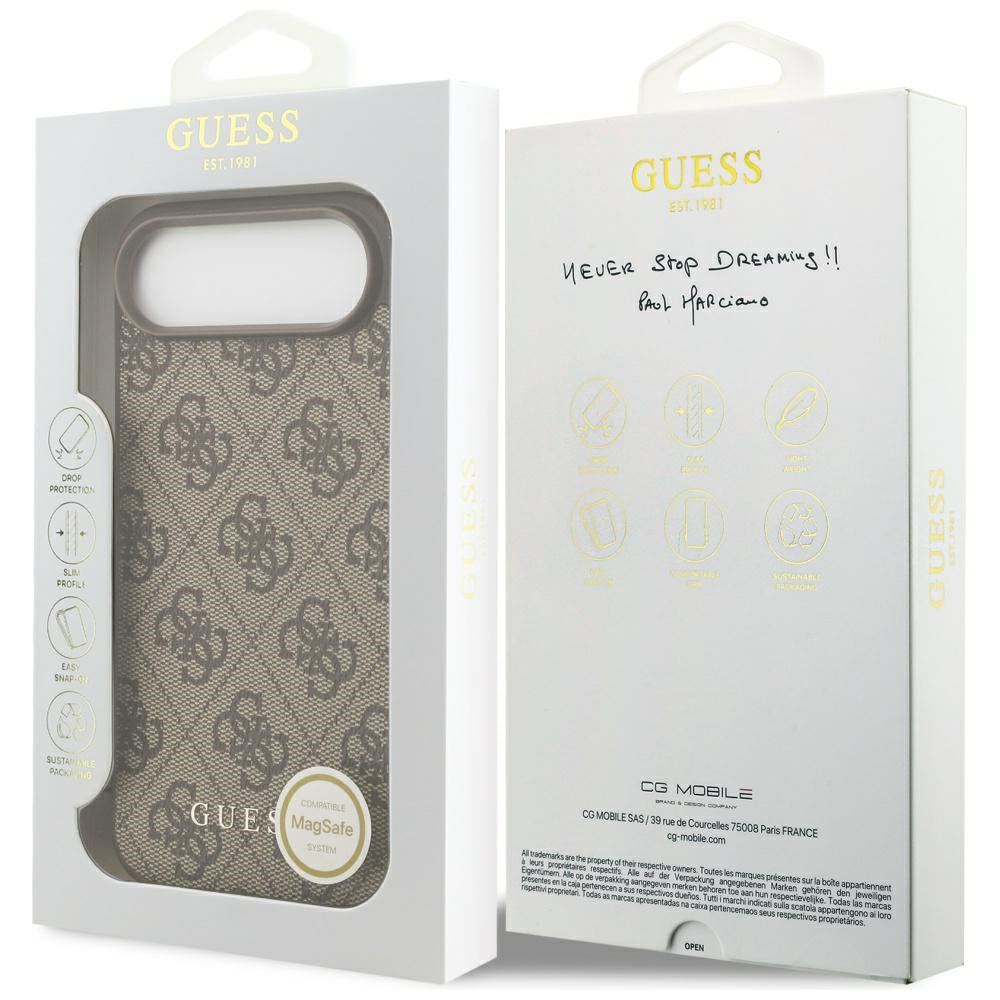 Guess 4G Charms MagSafe dėklas iPhone 17 Air – rudas