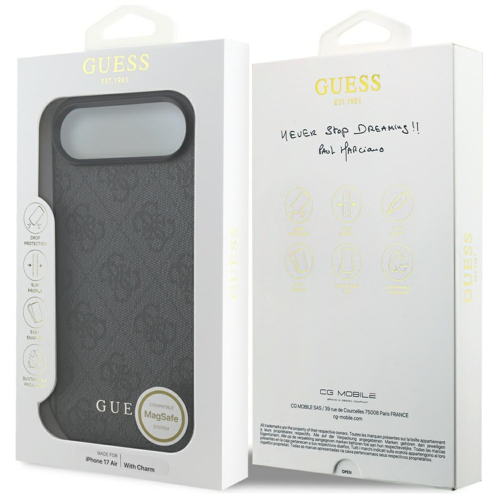 Guess 4G Charms MagSafe dėklas iPhone Air – juodas