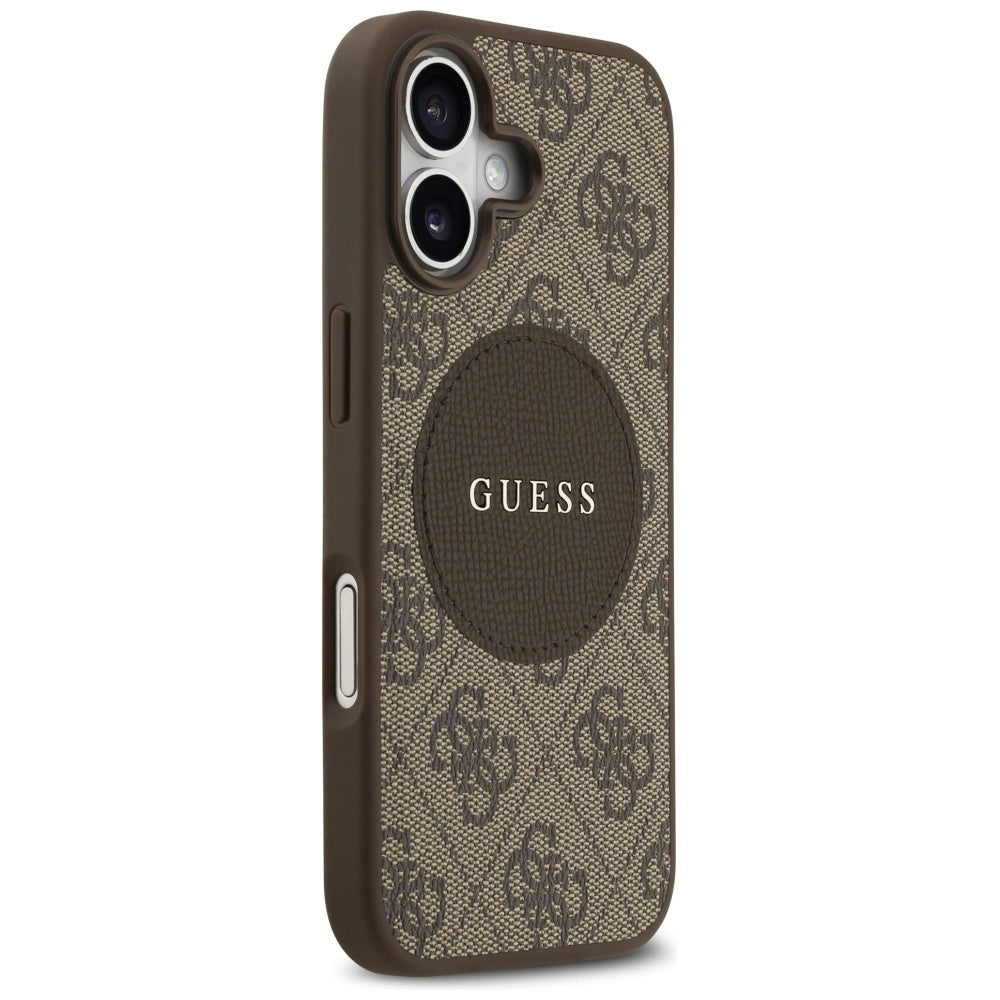 Guess 4G Circle Classic Logo MagSafe dėklas iPhone 17 - rudas