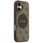 Guess 4G Circle Classic Logo MagSafe dėklas iPhone 17 - rudas