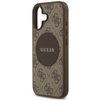 Guess 4G Circle Classic Logo MagSafe dėklas iPhone 17 - rudas