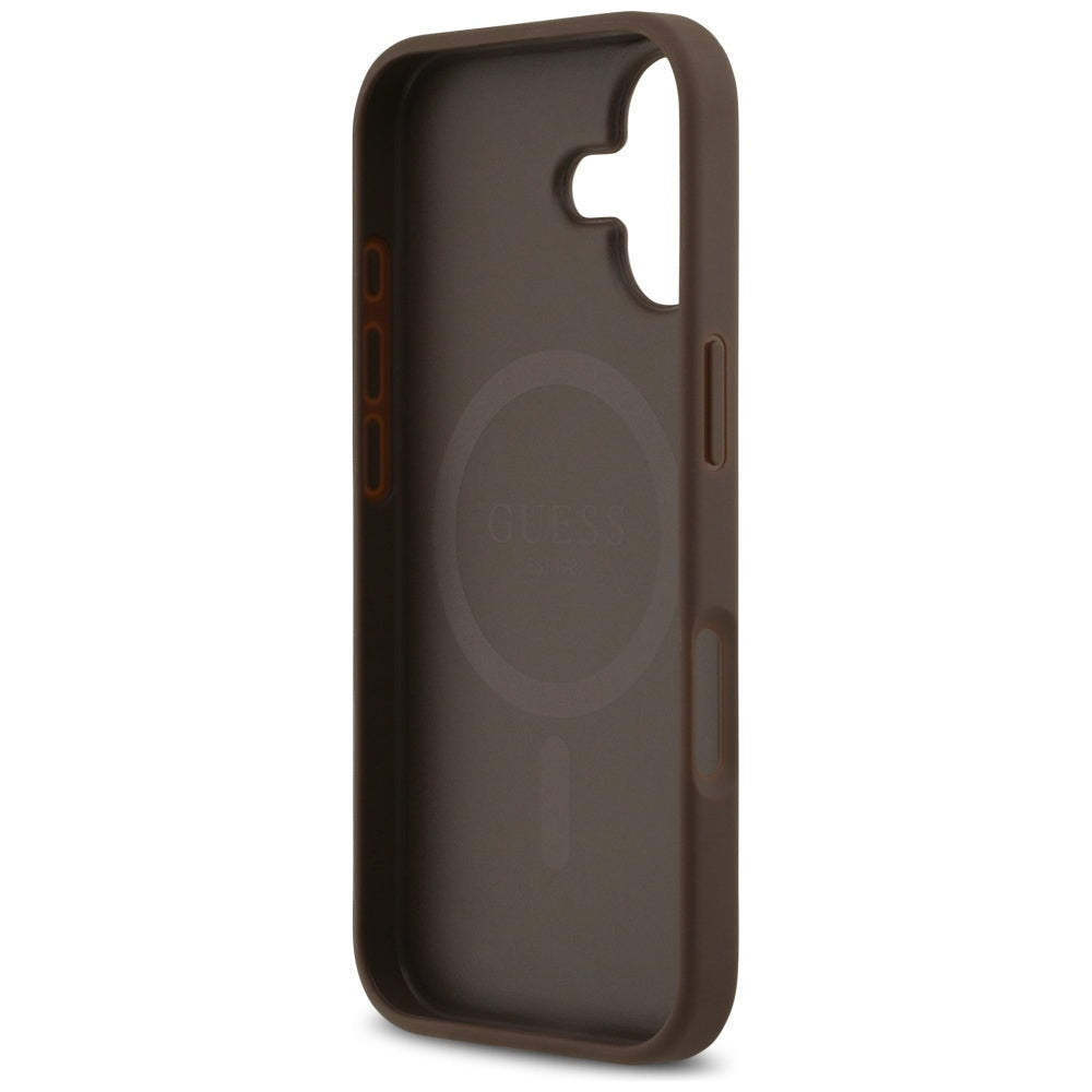 Guess 4G Circle Classic Logo MagSafe dėklas iPhone 17 - rudas