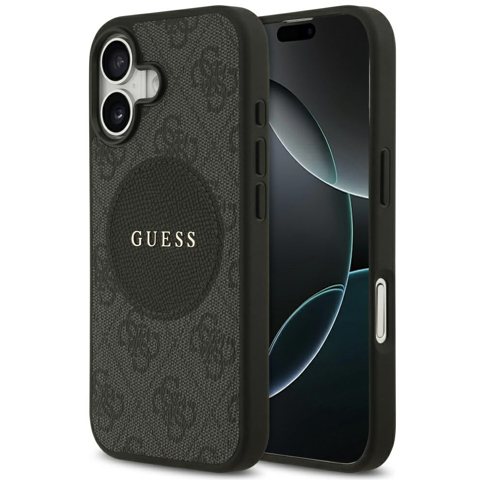 Guess 4G Circle Classic Logo MagSafe dėklas iPhone 17 - juodas