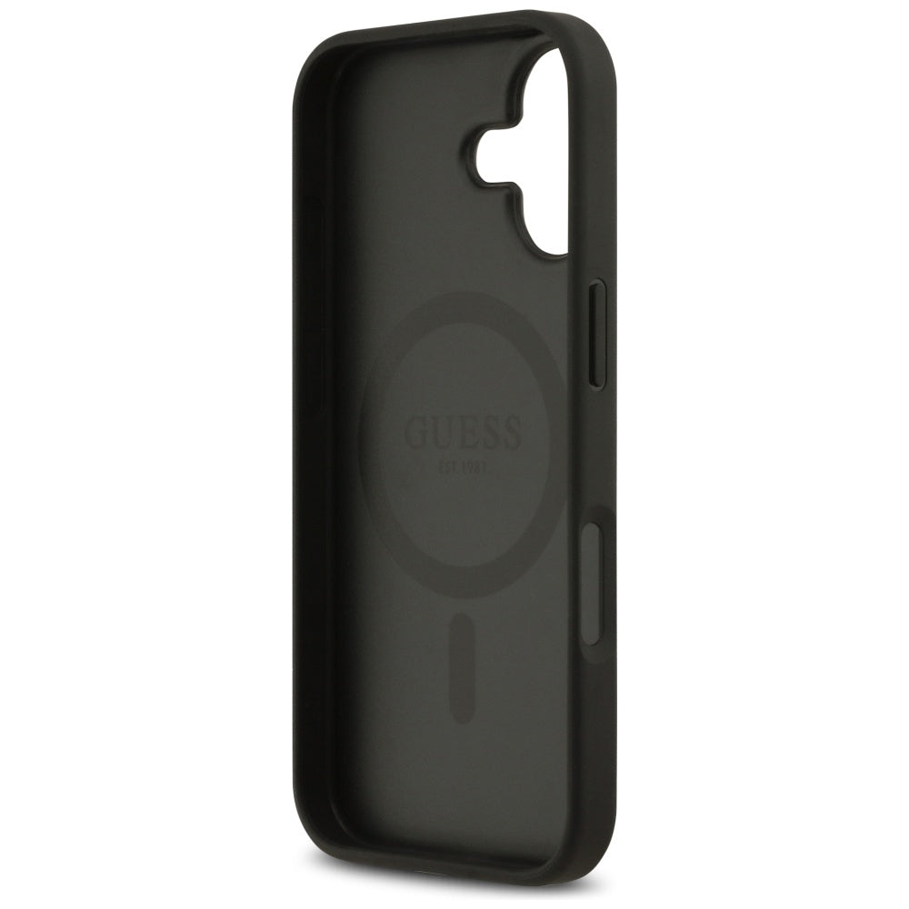 Guess 4G Circle Classic Logo MagSafe dėklas iPhone 17 - juodas