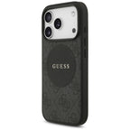 Guess 4G Circle Classic Logo MagSafe dėklas, skirtas iPhone 17 Pro - juodas