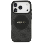 Guess 4G Circle Classic Logo MagSafe dėklas, skirtas iPhone 17 Pro - juodas