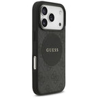 Guess 4G Circle Classic Logo MagSafe dėklas, skirtas iPhone 17 Pro - juodas