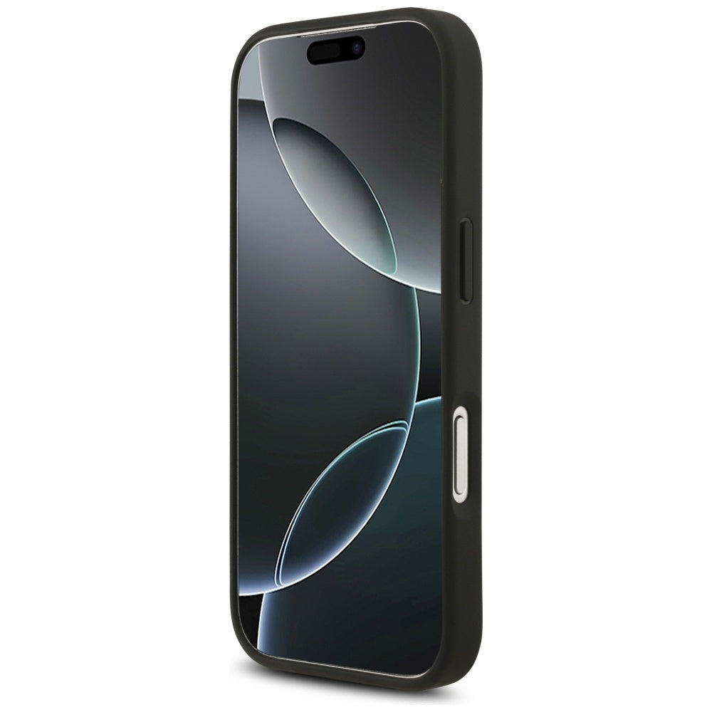 Guess 4G Circle Classic Logo MagSafe dėklas, skirtas iPhone 17 Pro - juodas