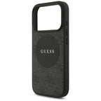 Guess 4G Circle Classic Logo MagSafe dėklas, skirtas iPhone 17 Pro - juodas