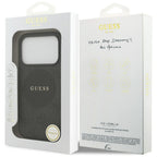 Guess 4G Circle Classic Logo MagSafe dėklas, skirtas iPhone 17 Pro - juodas