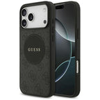 Guess 4G Circle Classic Logo MagSafe dėklas, skirtas iPhone 17 Pro Max - juodas