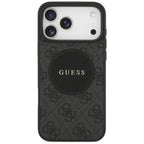 Guess 4G Circle Classic Logo MagSafe dėklas, skirtas iPhone 17 Pro Max - juodas