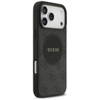 Guess 4G Circle Classic Logo MagSafe dėklas, skirtas iPhone 17 Pro Max - juodas