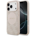 Guess 4G Circle Classic Logo MagSafe Dėklas, skirtas iPhone 17 Pro – rožinė