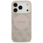 Guess 4G Circle Classic Logo MagSafe Dėklas, skirtas iPhone 17 Pro – rožinė