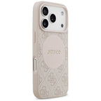 Guess 4G Circle Classic Logo MagSafe Dėklas, skirtas iPhone 17 Pro – rožinė