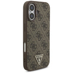 Guess 4G Strap Triangle Logo MagSafe dėklas iPhone 17 - rudas -- Cell phone cases and covers
