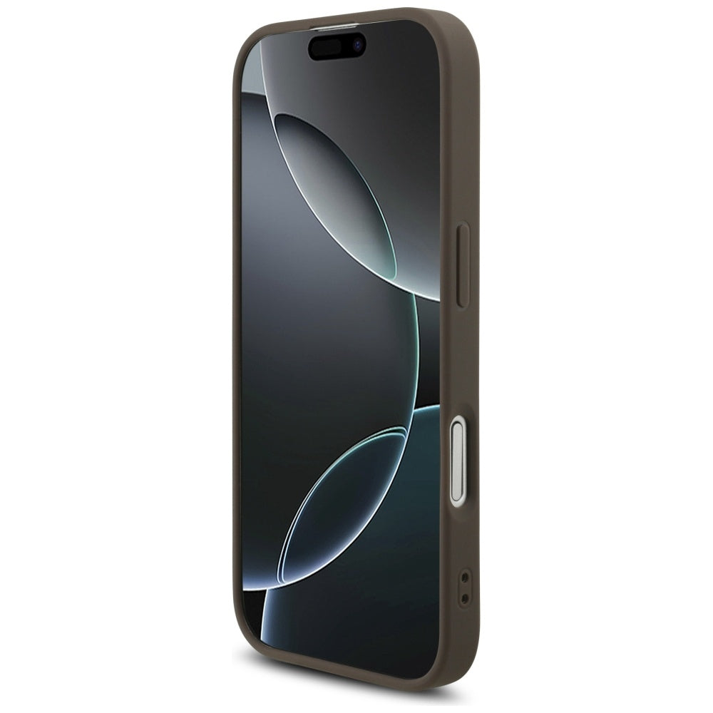 Guess 4G Strap Triangle Logo MagSafe dėklas iPhone 17 - rudas -- Cell phone cases and covers