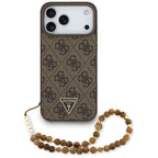 Guess 4G Strap Triangle Logo MagSafe dėklas iPhone 17 Pro Max - rudas -- iPhone 17 Pro Max