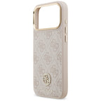 Guess 4G Strass Logo & Big Strap Metal Buttons MagSafe dėklas iPhone 17 Pro Max - rožinis -- iPhone 17 Pro Max