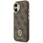 Guess 4G Strass Logo MagSafe dėklas iPhone 17 - rudas