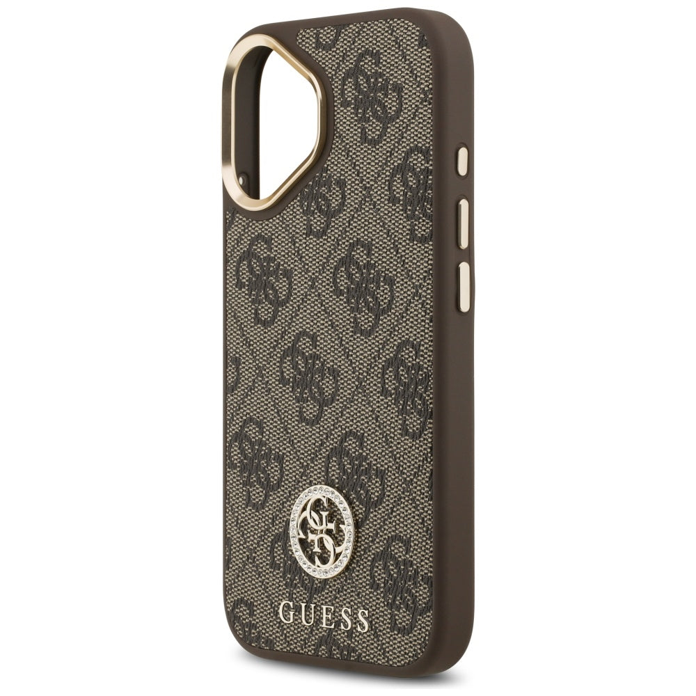 Guess 4G Strass Logo MagSafe dėklas iPhone 17 - rudas