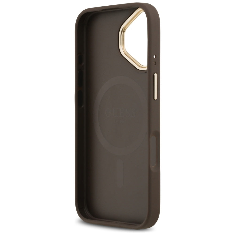 Guess 4G Strass Logo MagSafe dėklas iPhone 17 - rudas