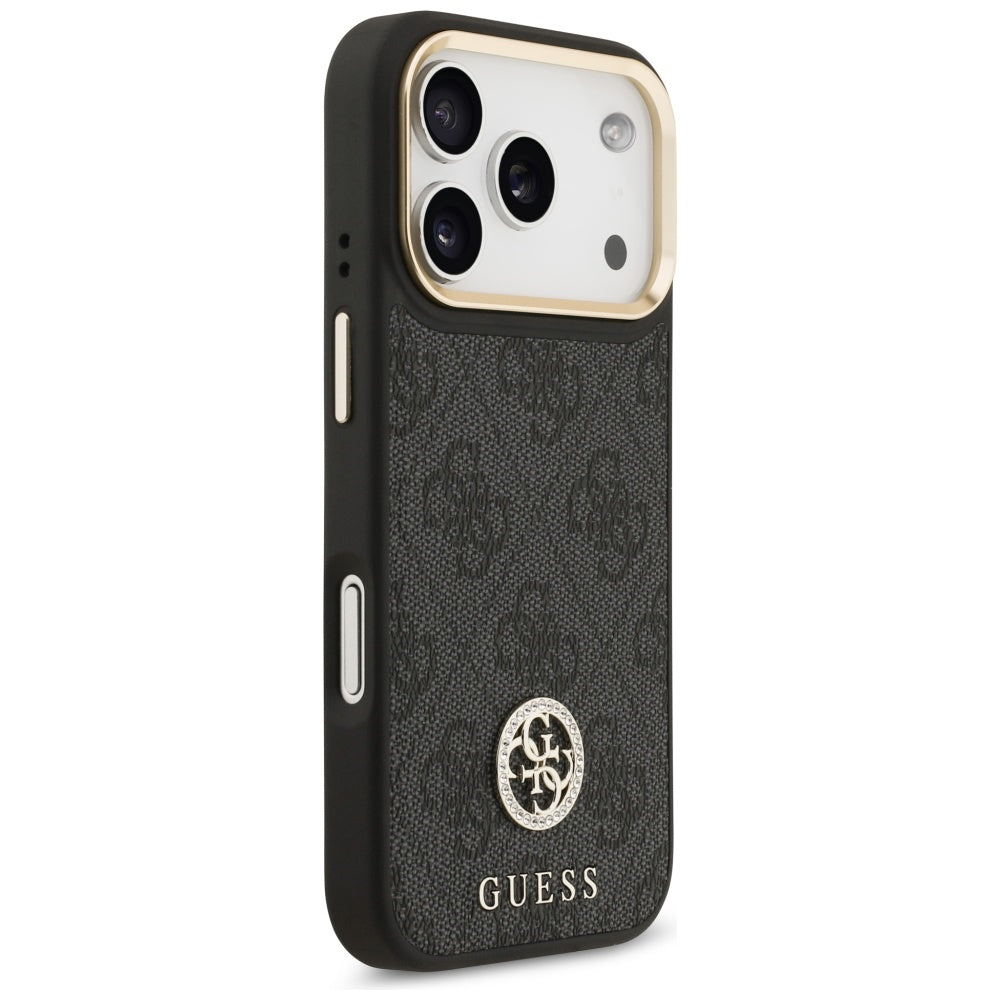 Guess 4G Strass Logo MagSafe dėklas iPhone 17 Pro - juodas