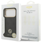 Guess 4G Strass Logo MagSafe dėklas iPhone 17 Pro - juodas
